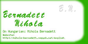 bernadett mihola business card